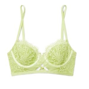 Adore Me Diara Contour Balconette Longline Underwire Bra Neon Green Womens 40C
